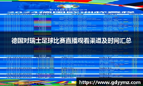 德国对瑞士足球比赛直播观看渠道及时间汇总